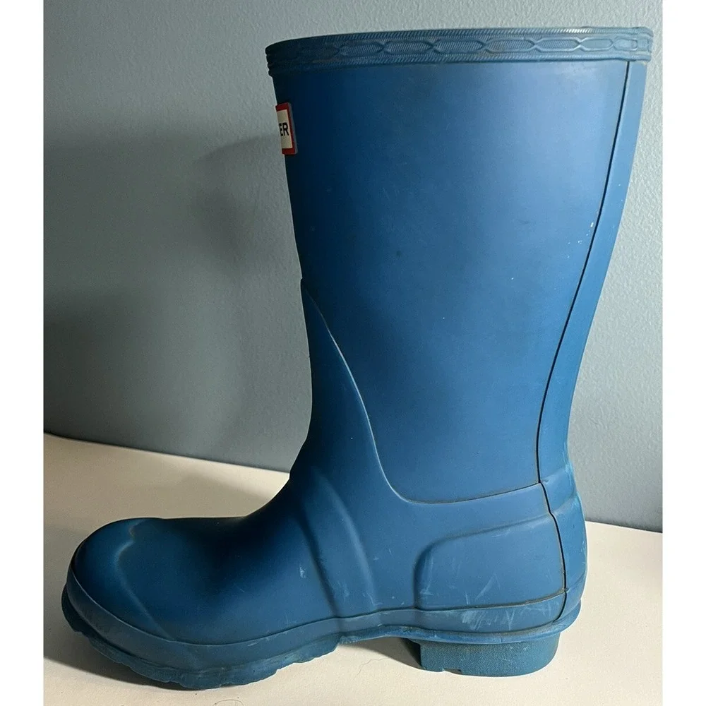 Hunter Rain Boots Youth Kids' 5M US Size Blue Rubber